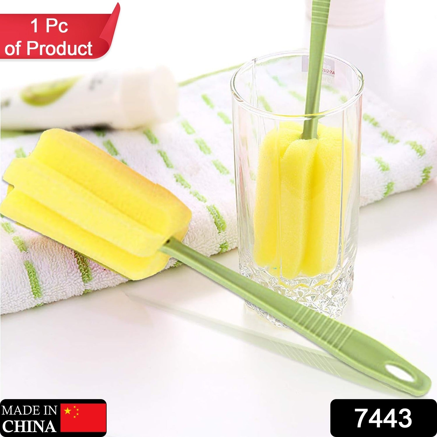 7443 Sponge Cup Washing Brush/ Washing Cup Milk Bottle Cleaning Brush Kitchen Brush Water Cup Tea Cup Brush, Sponge Head Household Kitchen Cleaning Tool (20Cm) 7443 Sponge Cup Washing Brush/ Washing Cup Milk Bottle Cleaning Brush Kitchen Brush Water Cup Tea Cup Brush, Sponge Head Household Kitchen Cleaning Tool (20Cm)